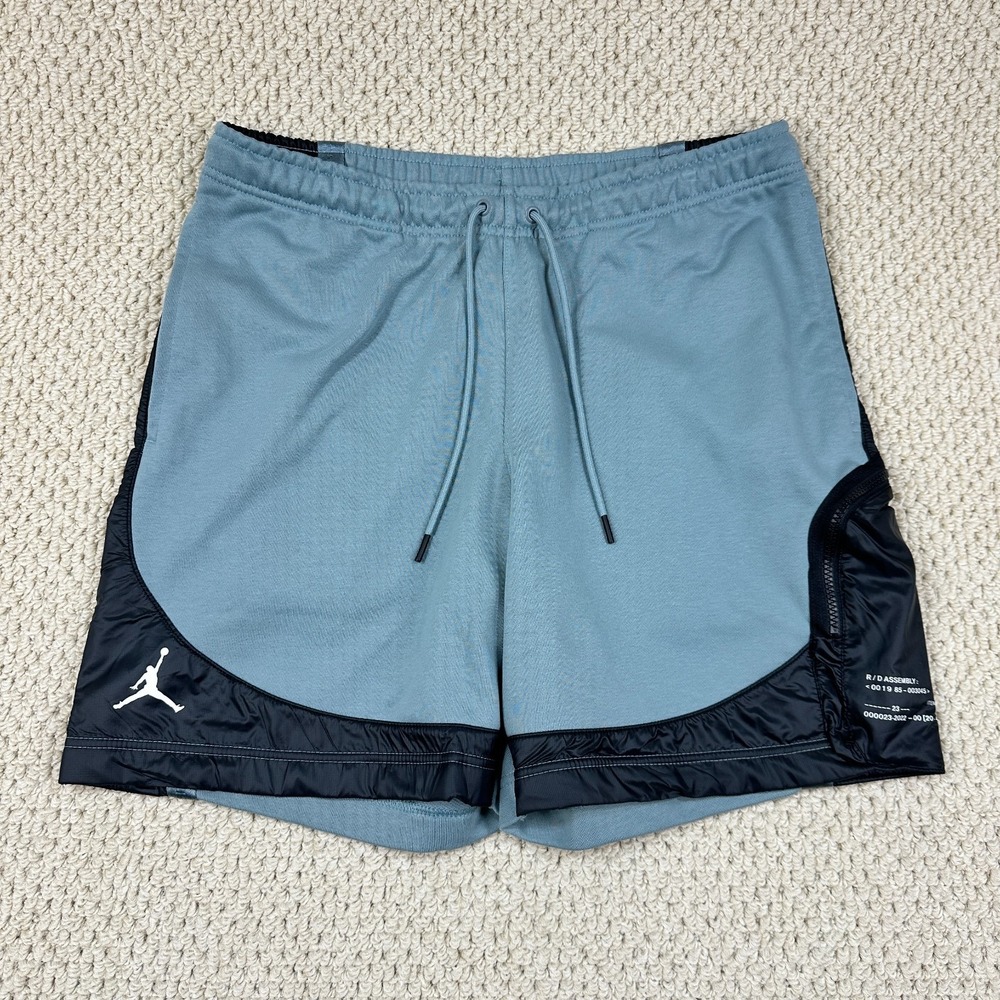 Nike Air Jordan Shorts Mens M Gray Black 23 Engineered Fleece Hybrid Zip Pocket